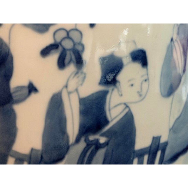 Blue and White Antique Chinese Porcelain Vase Made to Lamp For Sale In Savannah - Image 6 of 12