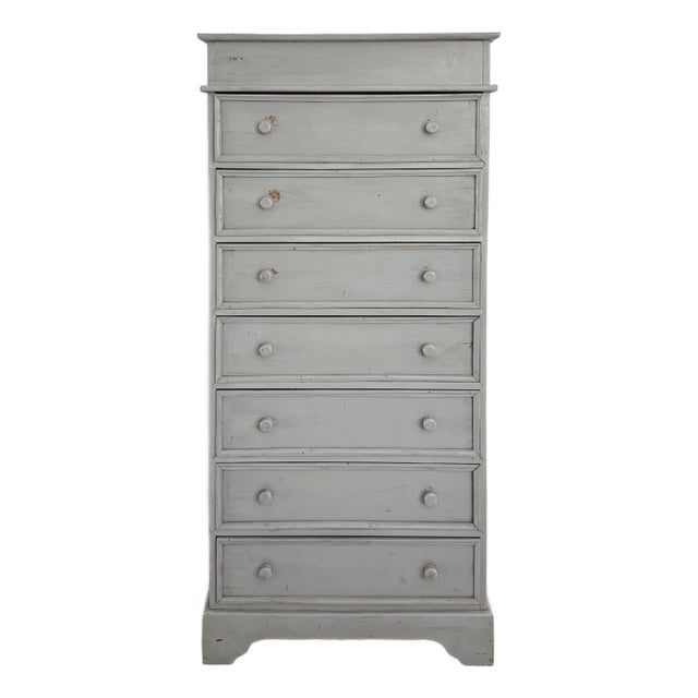 7 Drawers Italian High Boy Dresser From 80's For Sale