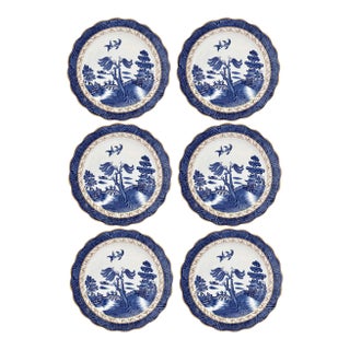 English Willow Pattern Dinner Plates, Set of 6 For Sale