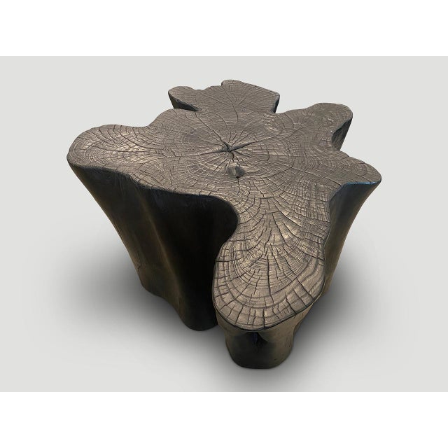 Andrianna Shamaris Amorphous Charred Teak Wood Coffee Table For Sale - Image 13 of 18