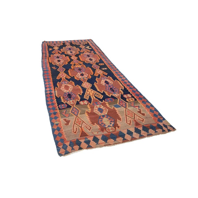 Traditional Vintage Turkish Kilim Rug For Sale - Image 3 of 7