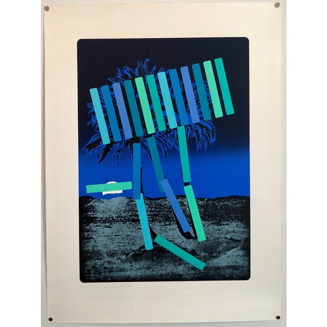 Paint Menashe Kadishman, Israeli Modern Pop Art Photo Silkscreen Serigraph Palm Trees Kadishman For Sale - Image 7 of 7