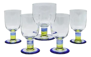 Murano Glass Cup and Glasses Set, Italy, 1970s, Set of 5