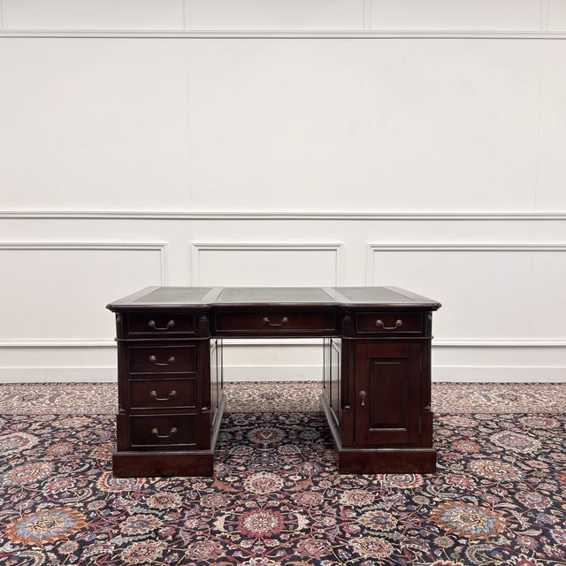 English Chesterfield Partner Desk For Sale - Image 3 of 18