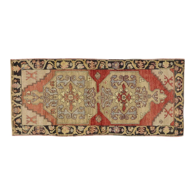 Vintage Turkish Oushak Hallway Runner - 03'10 X 08'07 For Sale