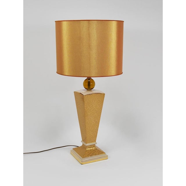 Beige Vintage Porcelain Table Lamp, Italy, 1980s For Sale - Image 8 of 18