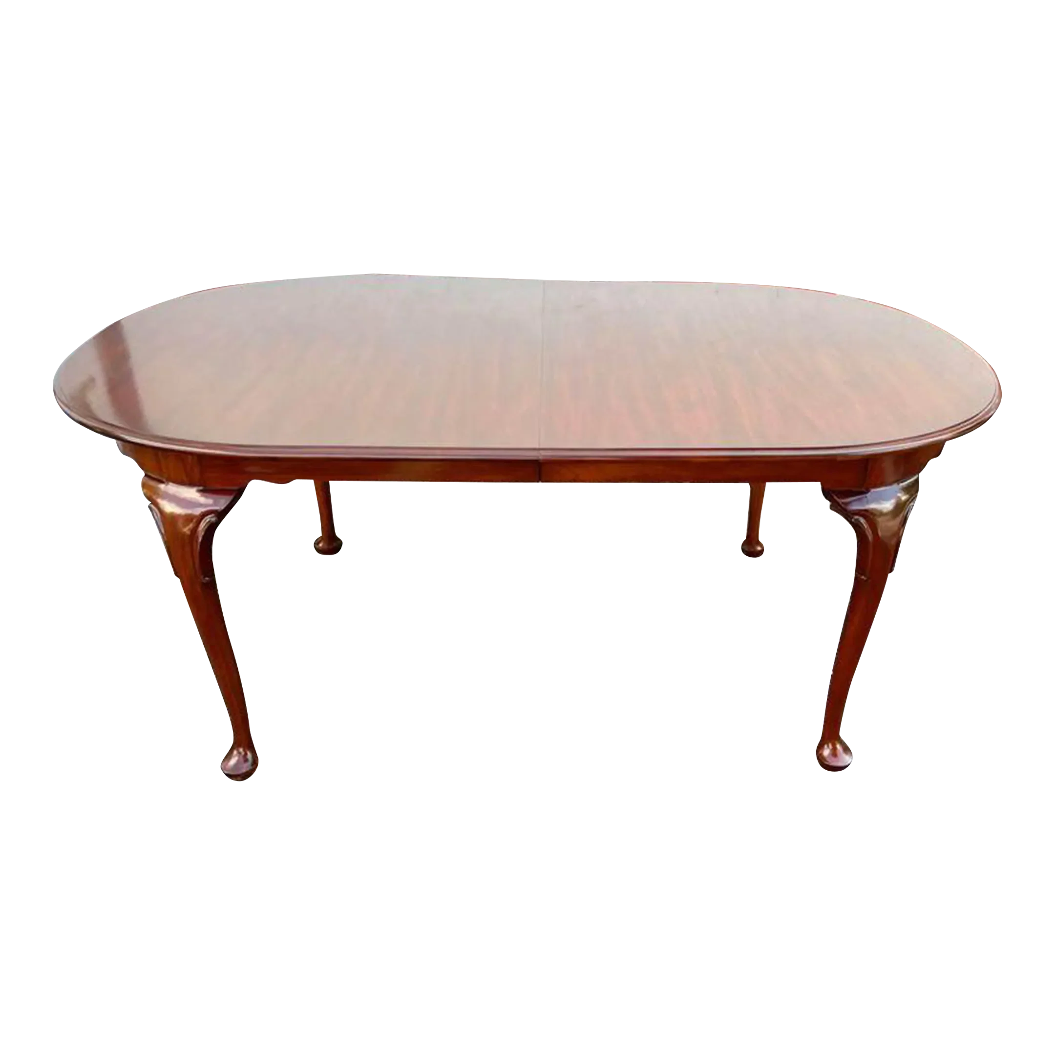 Henkel Harris Queen Anne Style Black Cherry Dining Table With 2