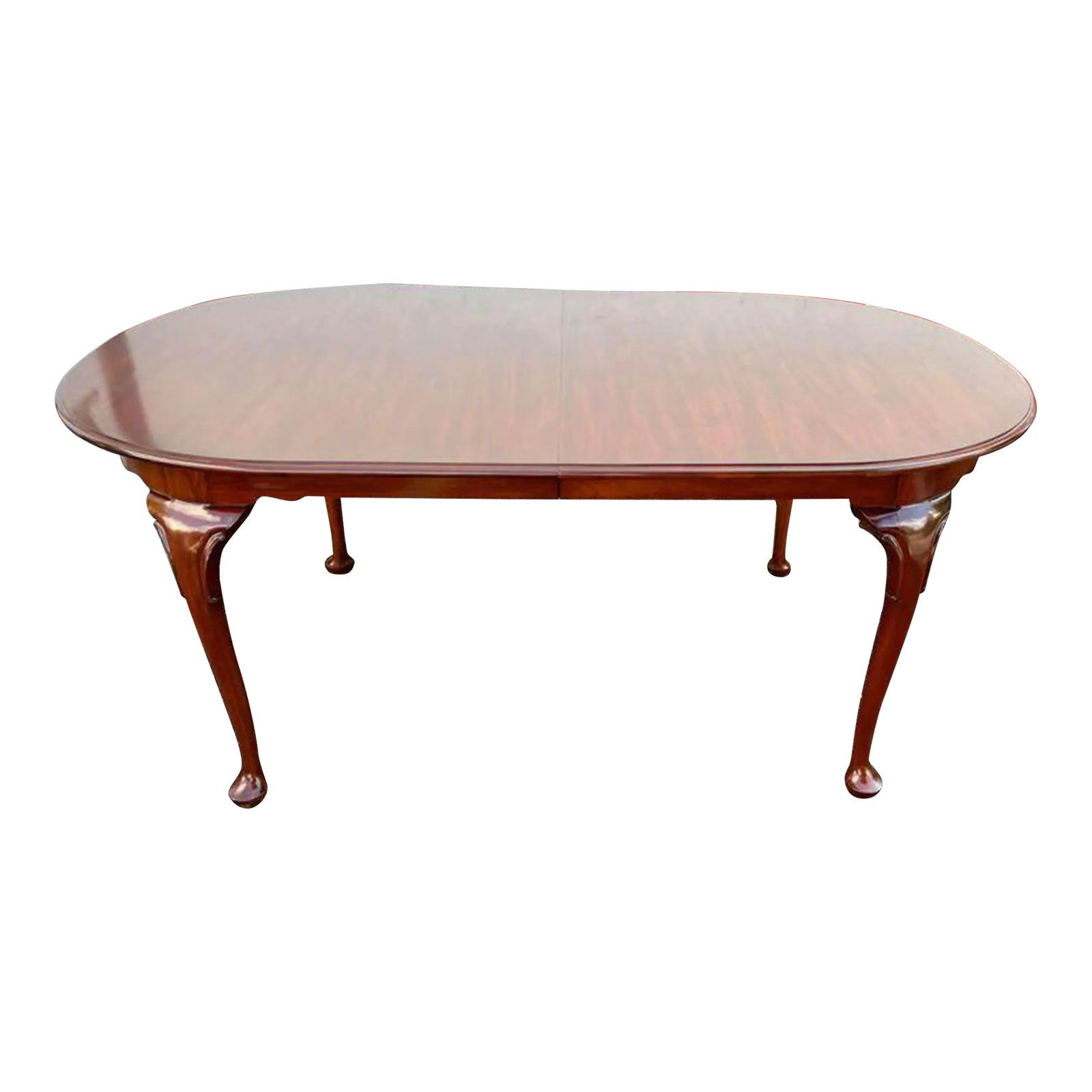 クラシック ダイニングテーブル Henkel-Harris & Drexel Henkel Harris Queen Anne Style Black Cherry Dining Table With 2