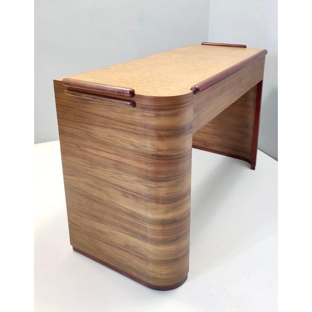 Wood Art Deco Italian Birch and Beech Writing Desk, 1940s For Sale - Image 7 of 17