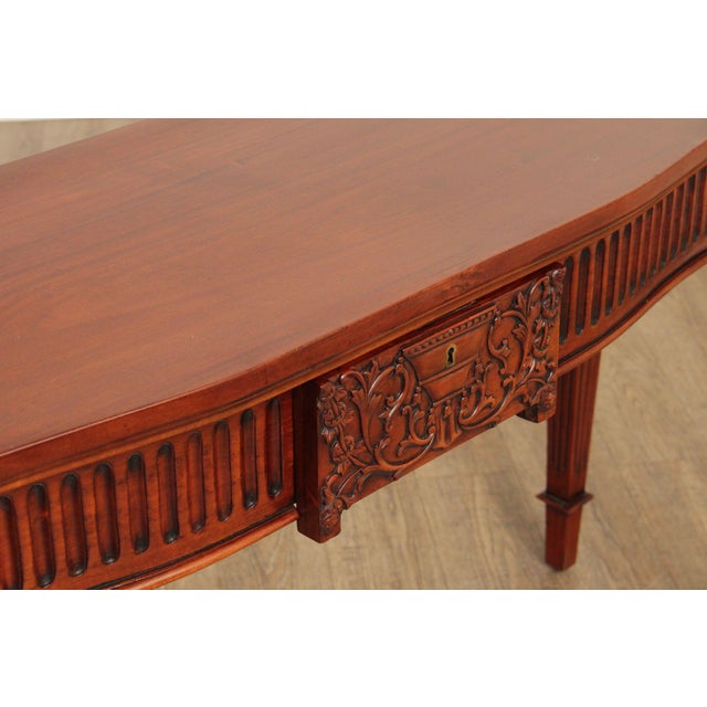 Victoria Collection Neoclassical Style Inlaid Mahogany Console Table For Sale - Image 11 of 12