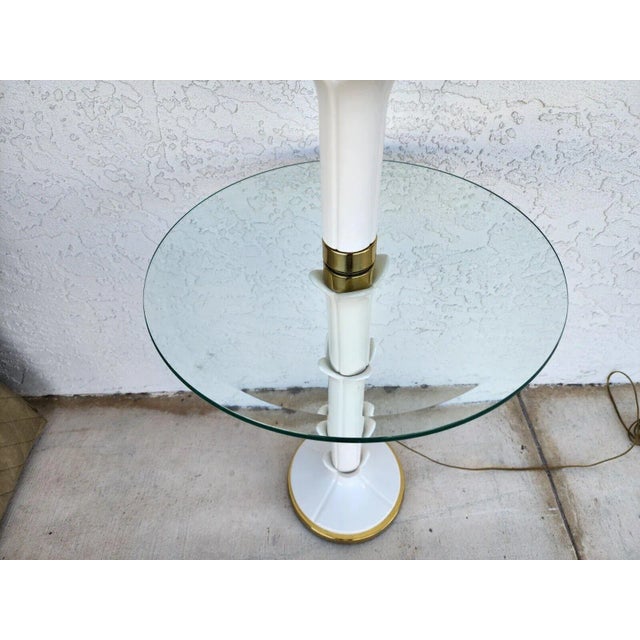 Metal Serge Roche Ceramic Table Floor Lamp White For Sale - Image 7 of 10