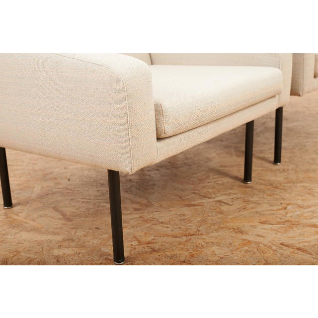 Beige Model 202 Chairs on Black Metal Legs by Dieter Waeckerlin for Idealheim, 1961, Set of 2 For Sale - Image 8 of 14