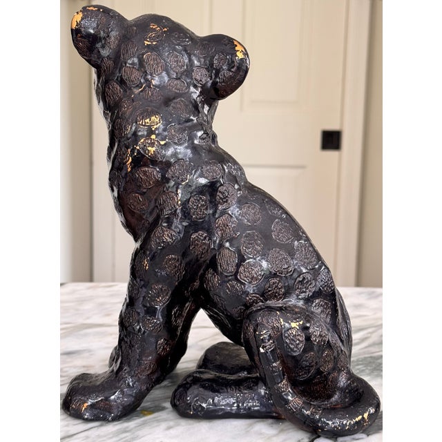 Vintage Studio Art Black Leopard Figure For Sale In Seattle - Image 6 of 18