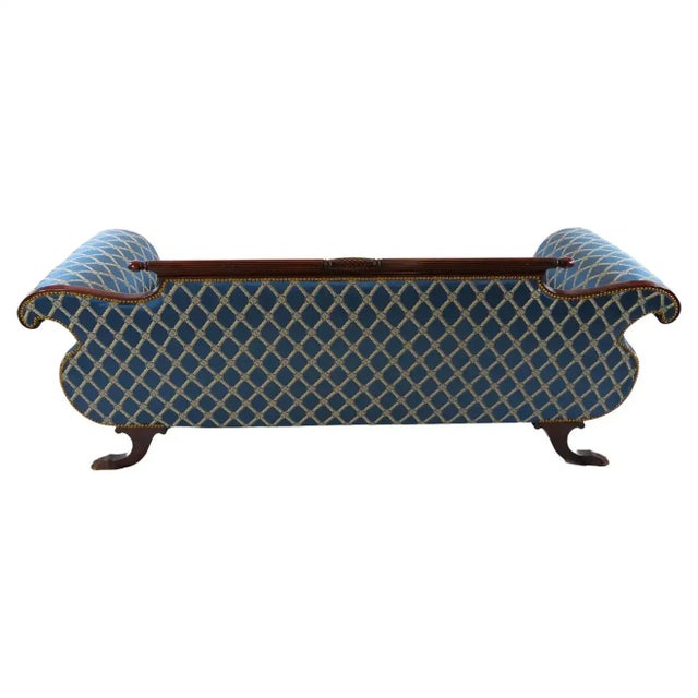 Contemporary 19th Century Empire Style Mahogany Framed Upholstered Sofa For Sale - Image 3 of 13