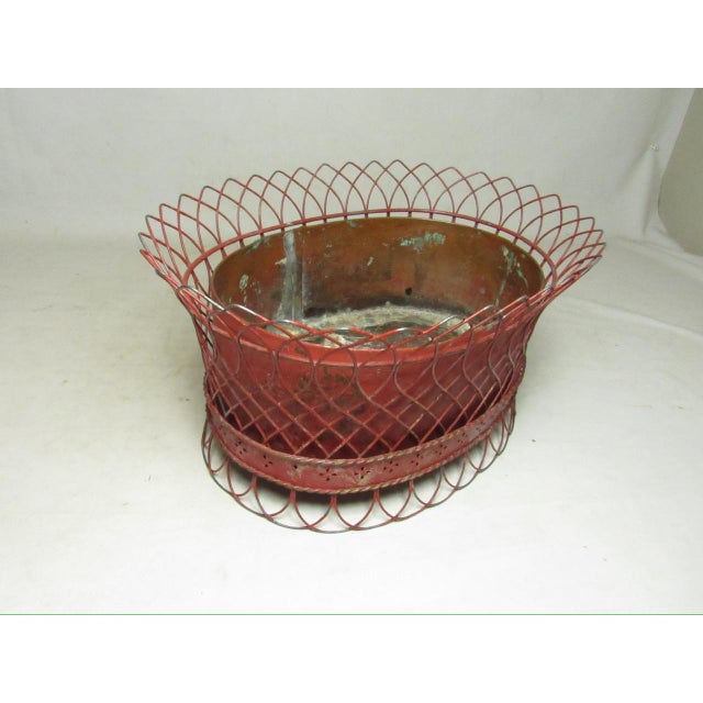 French Wirework Tole Painted Planter For Sale - Image 15 of 16