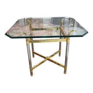 Hollywood Regency Square Table, Manner of Maison Jansen Ca. 1970 For Sale