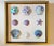 Coastal Hand-Painted Lavender, Blue & Green Seashell Collage Art With Starfish in Gold Floating Frame For Sale - Image 3 of 3