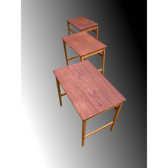 Nesting Tables by Hans J. Wegner for Andreas Tuck, Denmark, 1950s, Set of 3 For Sale - Image 18 of 18