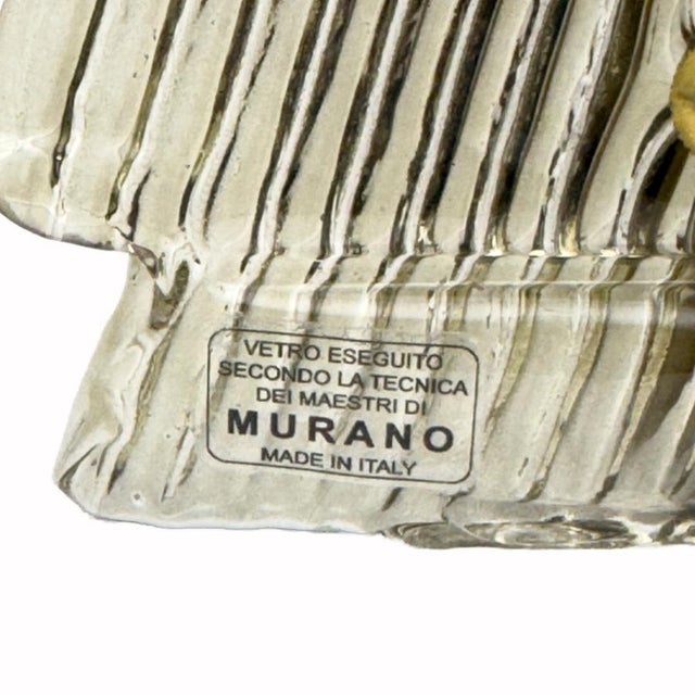 Gray Modern Italian Murano Glass Textured Wall Sconces, 2000s, Set of 2 For Sale - Image 8 of 9