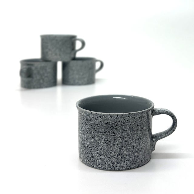 Mikasa Ultrastone Gray Mottled Ceramic Coffee Cups by Mikasa - Set of 4 For Sale - Image 4 of 7