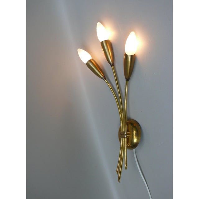 1950s Vintage Wall Lights in Brass, 1950s, Set of 2 For Sale - Image 5 of 18
