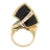 La Triomphe 18k Yellow Gold Diamond Onyx Sculptural Ring C. 1970s, Size 6 For Sale