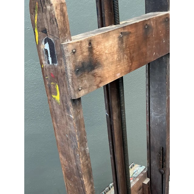 Brown Vintage Rustic Wood Artist Easel For Sale - Image 8 of 12
