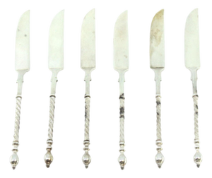 Silver Butter Knives, Set of 6