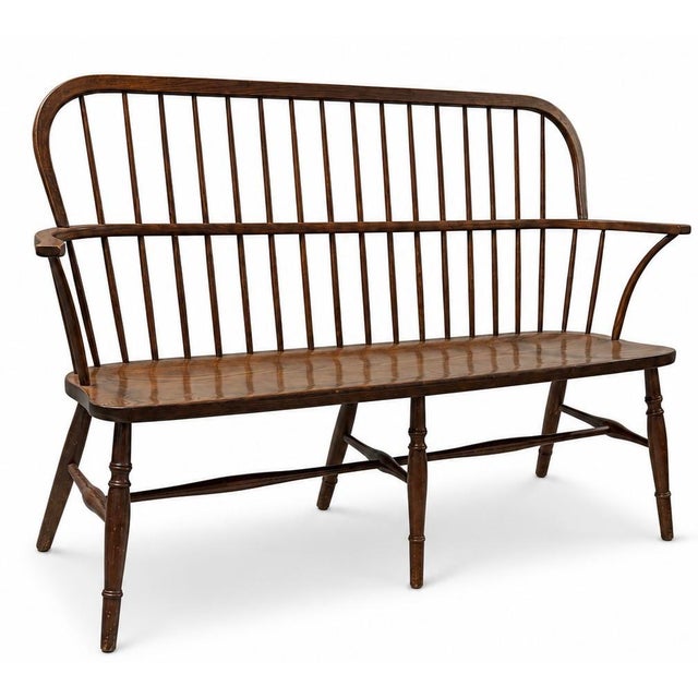 Vintage Hand Made Windsor Bench For Sale In Chicago - Image 6 of 6