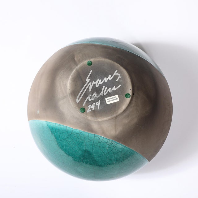 Mid-Century Glazed Gray & Violet Textural Ceramic Vase Signed Tony Evans For Sale - Image 10 of 11