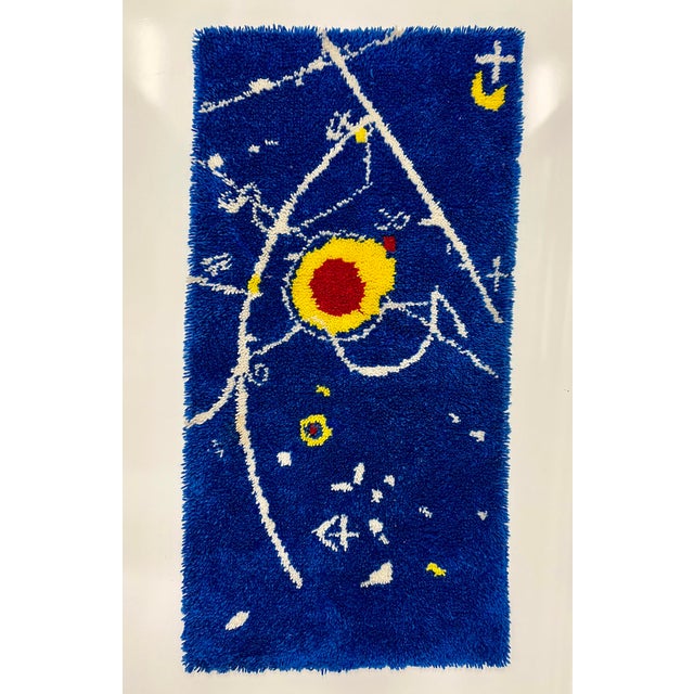 Bright and colorful textile wall hanging. Signed and titled Barbara Wick “”Spring” 1976 Chicago artist. Small slight...