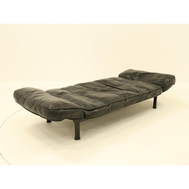 Metal Daybed in Black Leather by Zanotta, 1990s For Sale - Image 7 of 18