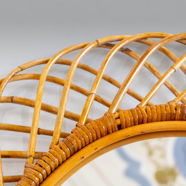 Mid-Century Modern Bamboo Sunburst Mirror from Franco Albini, Italy, 1960s For Sale - Image 11 of 13