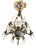 French 7-Light Chandelier in Bronze, Majolica and Crystal, 1930s For Sale
