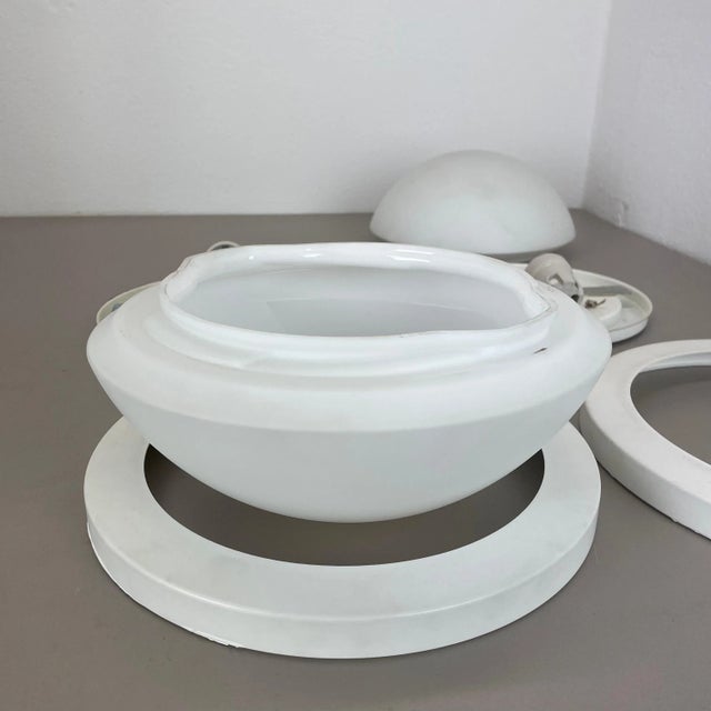 Metal and Glass Wall or Ceiling Lights from Glashütte Limburg, Germany, 1980, Set of 2 For Sale - Image 14 of 17