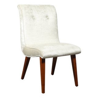 Art Deco Button-Back Velvet & Walnut Chair by Russel Wright for Conant Ball For Sale