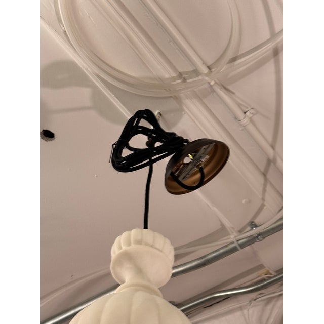 Ceramic Pottery Barn Noah Fluted Light Pendant For Sale - Image 7 of 13