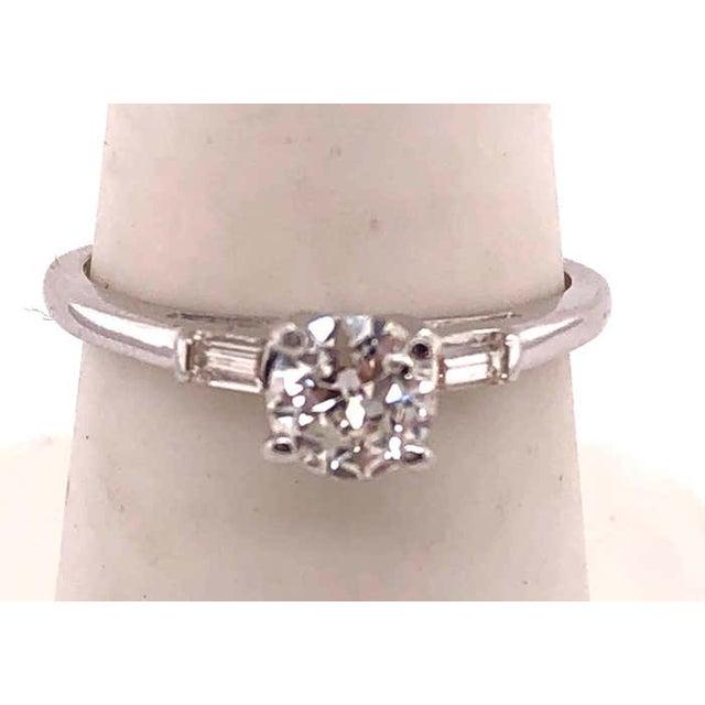 White 14 Karat White Gold Engagement Ring 0.75 Total Diamond Weight For Sale - Image 8 of 11