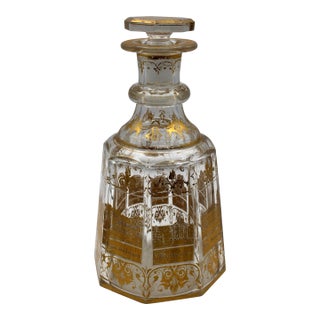 Mid-19th Century Cut and Gilt Glass Decanter For Sale