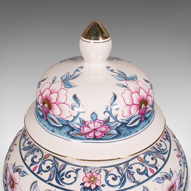 Blue Pair of Large Vintage Display Vases, Italian, Ceramic, Baluster Urn, Circa 1980 For Sale - Image 8 of 12