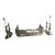 1920s "Home Sweet Home" Solid Brass Fireplace Fender and Fireplace Dogs Set- 3 Pieces For Sale