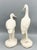 1980s Pair of 1984 Hand-Signed Cream Ceramic Crane Sculptures – Hollywood Regency / Coastal / Art Deco Revival For Sale - Image 5 of 12