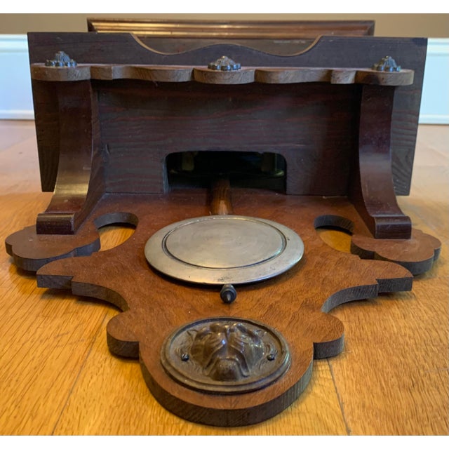 Wood Antique Victorian Wall Clock For Sale - Image 7 of 8