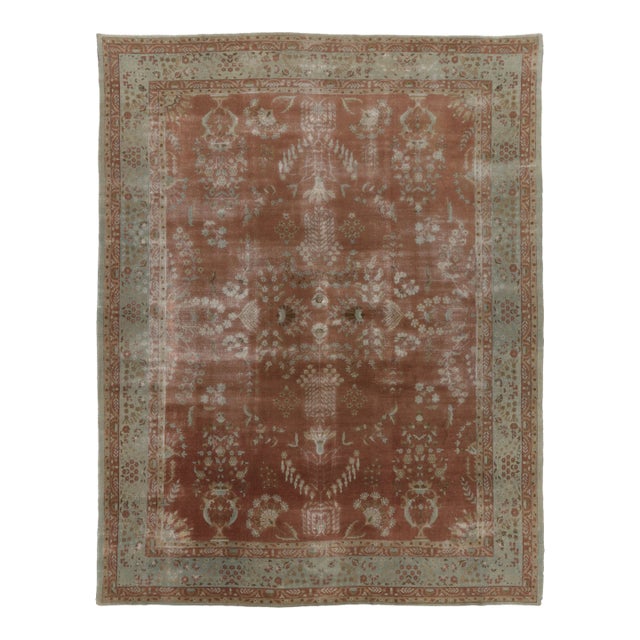 Oversized Antique 20th Century Lahore Rug With Distressed Florals - Rug & Kilim For Sale