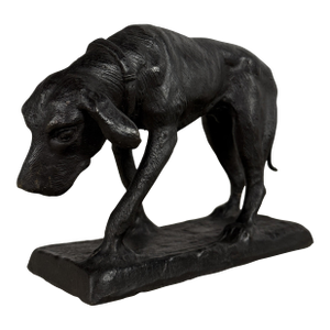 Bronze Hunting Dog Sculpture, Tracking Hound – 14” L