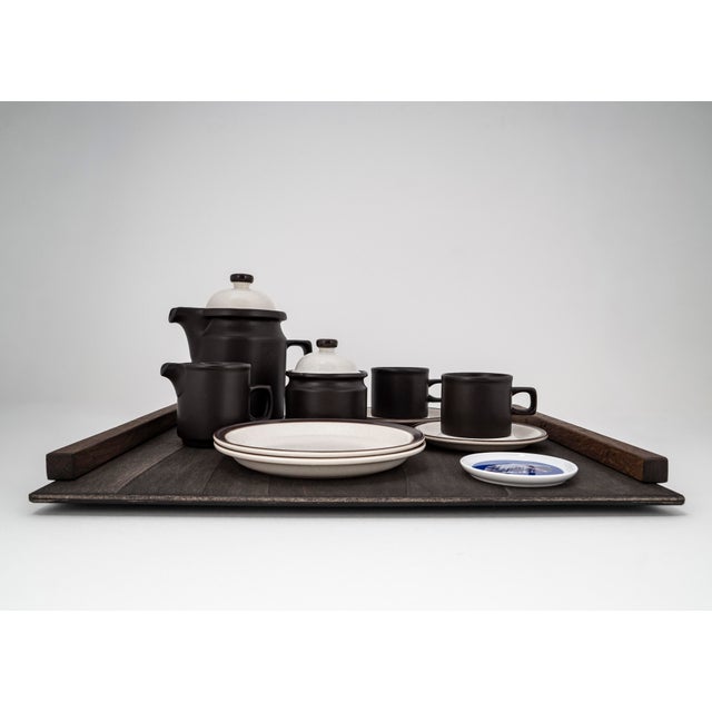 Brutalist Tête-À-Tête for Two on Wooden Tray from Doverstone & Fürstenberg, 1960s, Set of 12 For Sale - Image 10 of 17