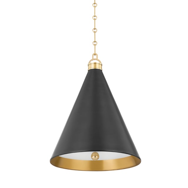 Osterley's simple, yet striking cone silhouette makes it both elegant and useable. The shade's Aged Brass inside contrasts...