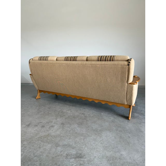 Mid Century Danish Brutalist Henning Kjaernulf Style Oak Sofa For Sale In Tampa - Image 6 of 10