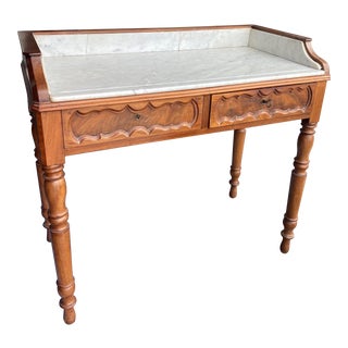 Mid 19th Century French Country Marble Top Washstand/Vanity Table For Sale