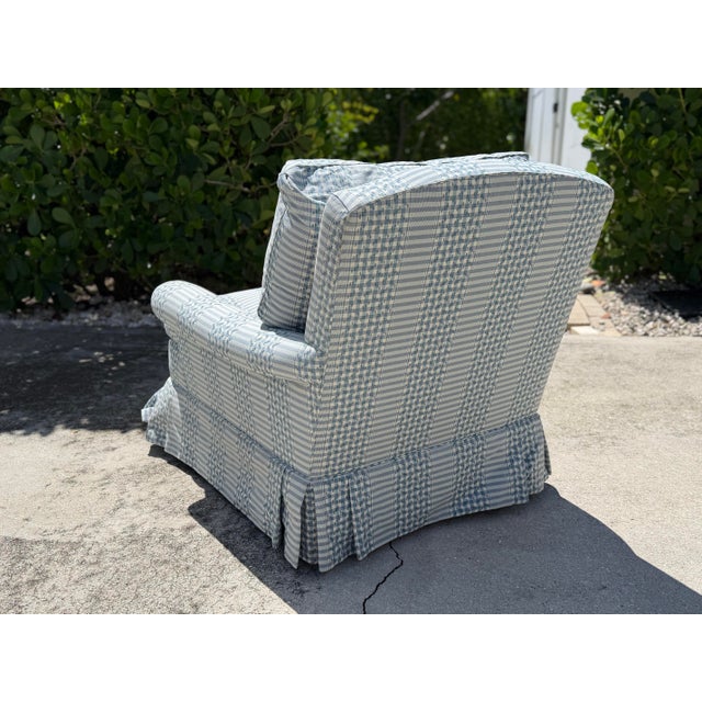 Vintage Skirted Lounge Chair & Ottoman With Carved Claw Feet For Sale - Image 9 of 17
